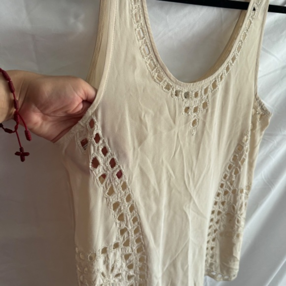Joie Reena Silk Beaded Cream Beige Tank Top Size S - Picture 6 of 14